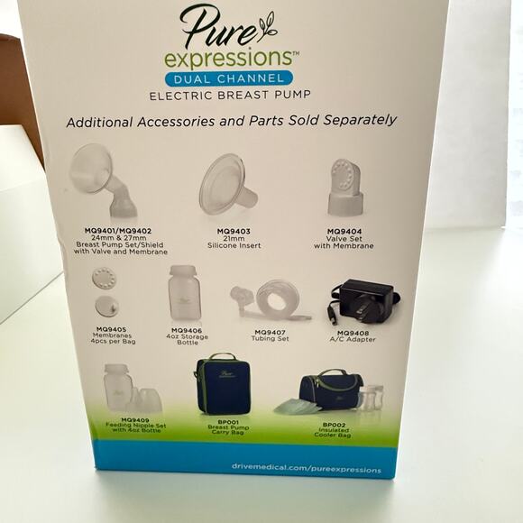 Pure Expressions Drive Medical Dual Channel Electric Breast Pump RTLBP0200 NEW - Picture 2 of 11